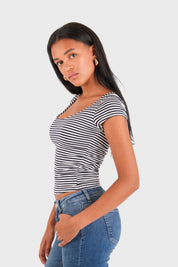 "Lola" top striped navy