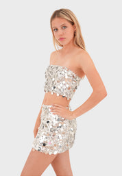 "Disco" skirt silver