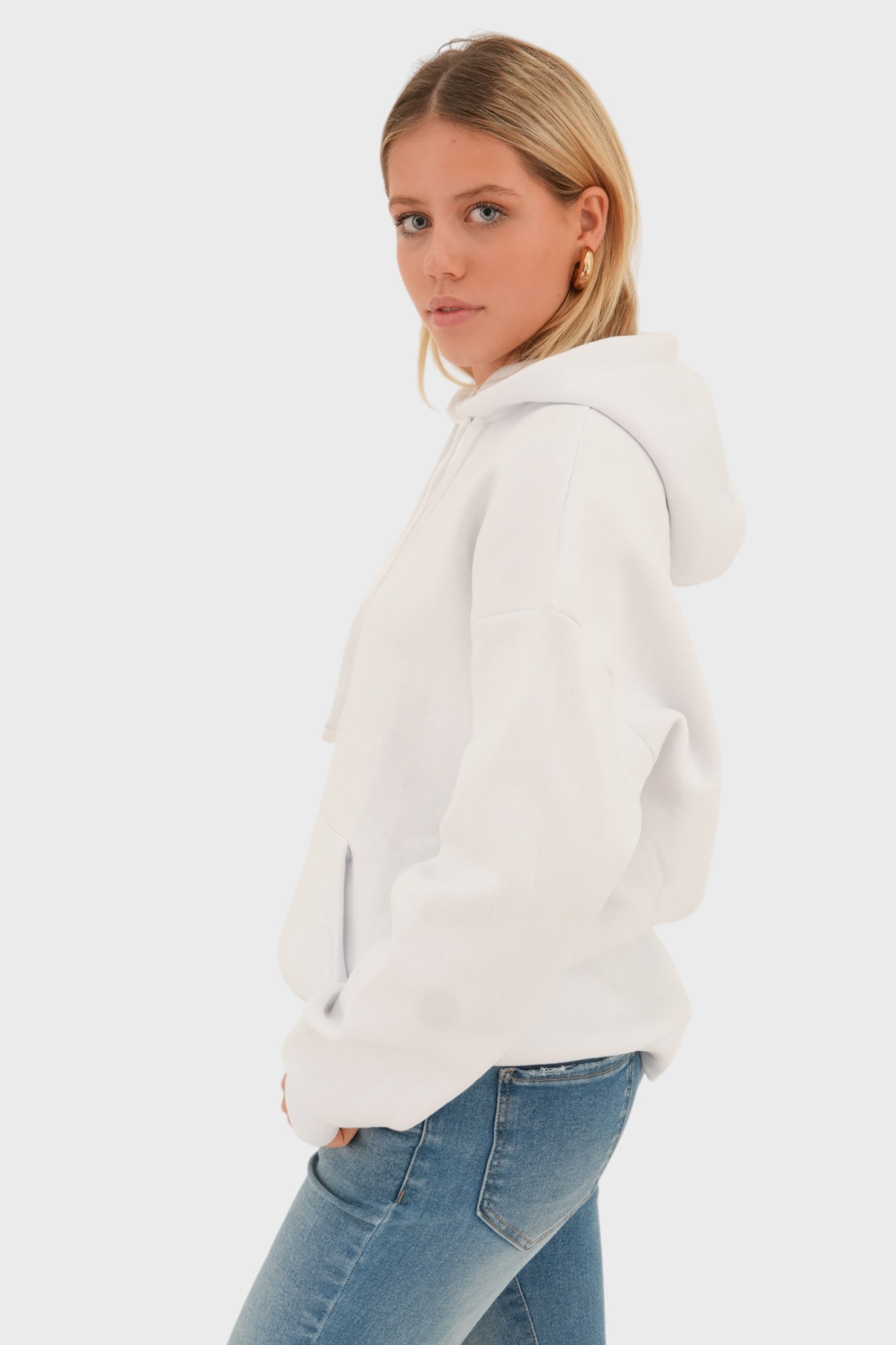 "Rock" hoodie white