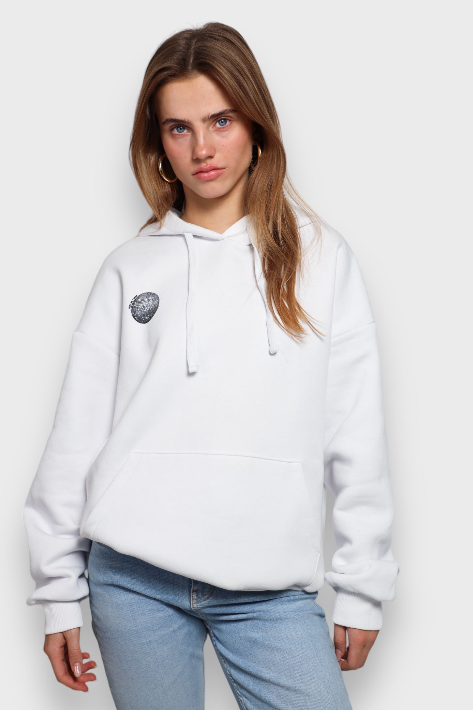 "Disco" hoodie white