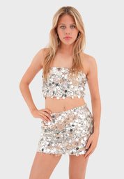 "Disco" skirt silver