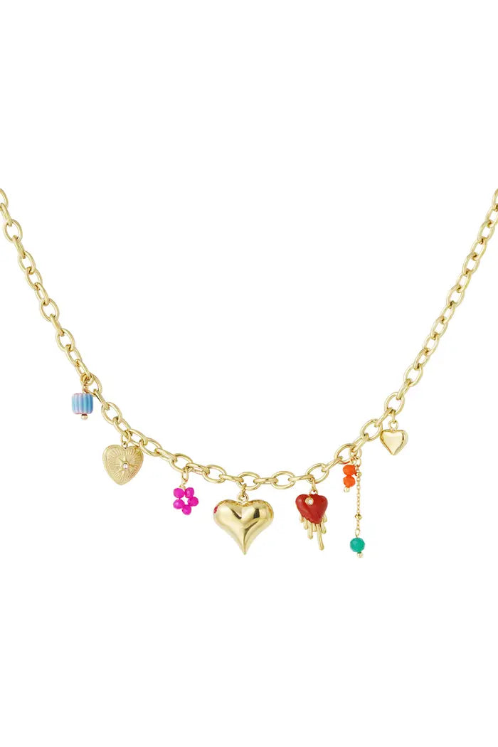 "Charms" necklace rainbow