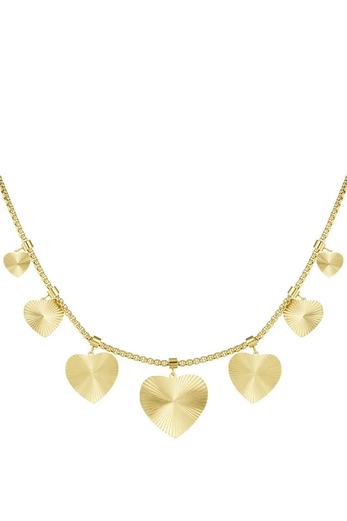 "Big hearts" necklace gold