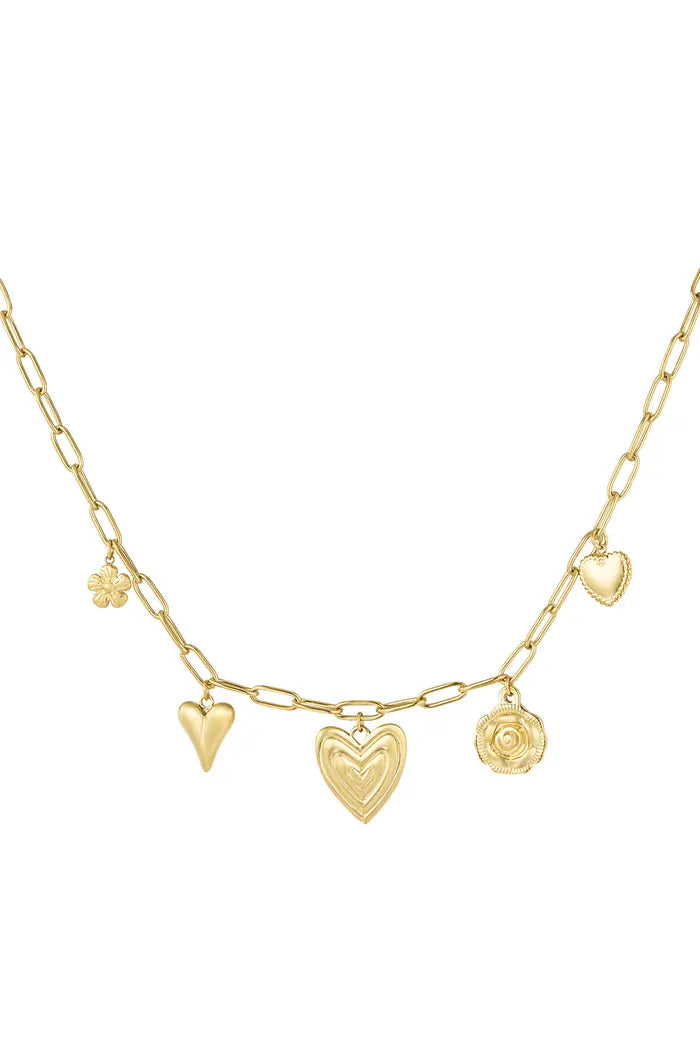 "Charms" necklace hearts