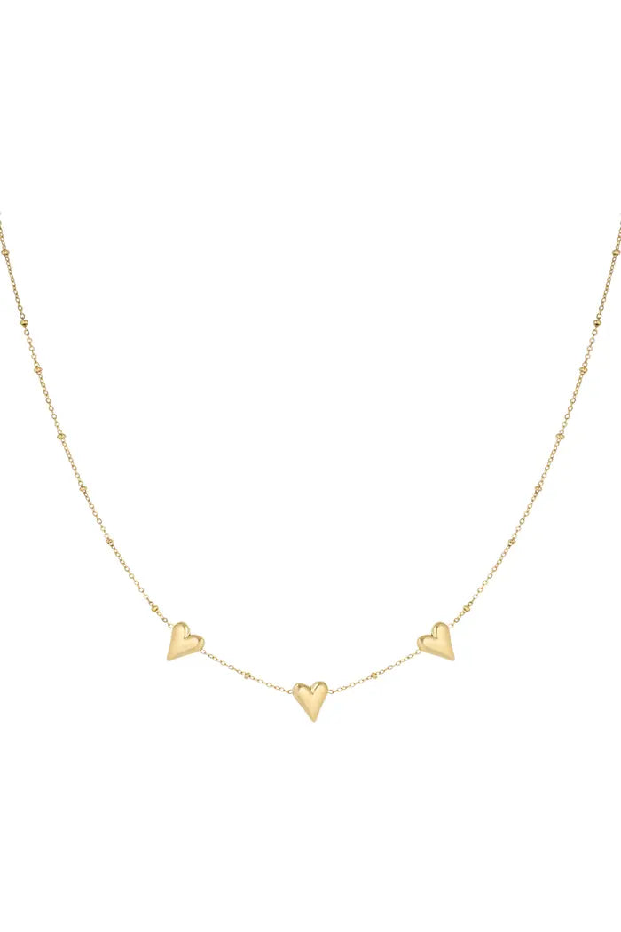 "Triple love" necklace gold