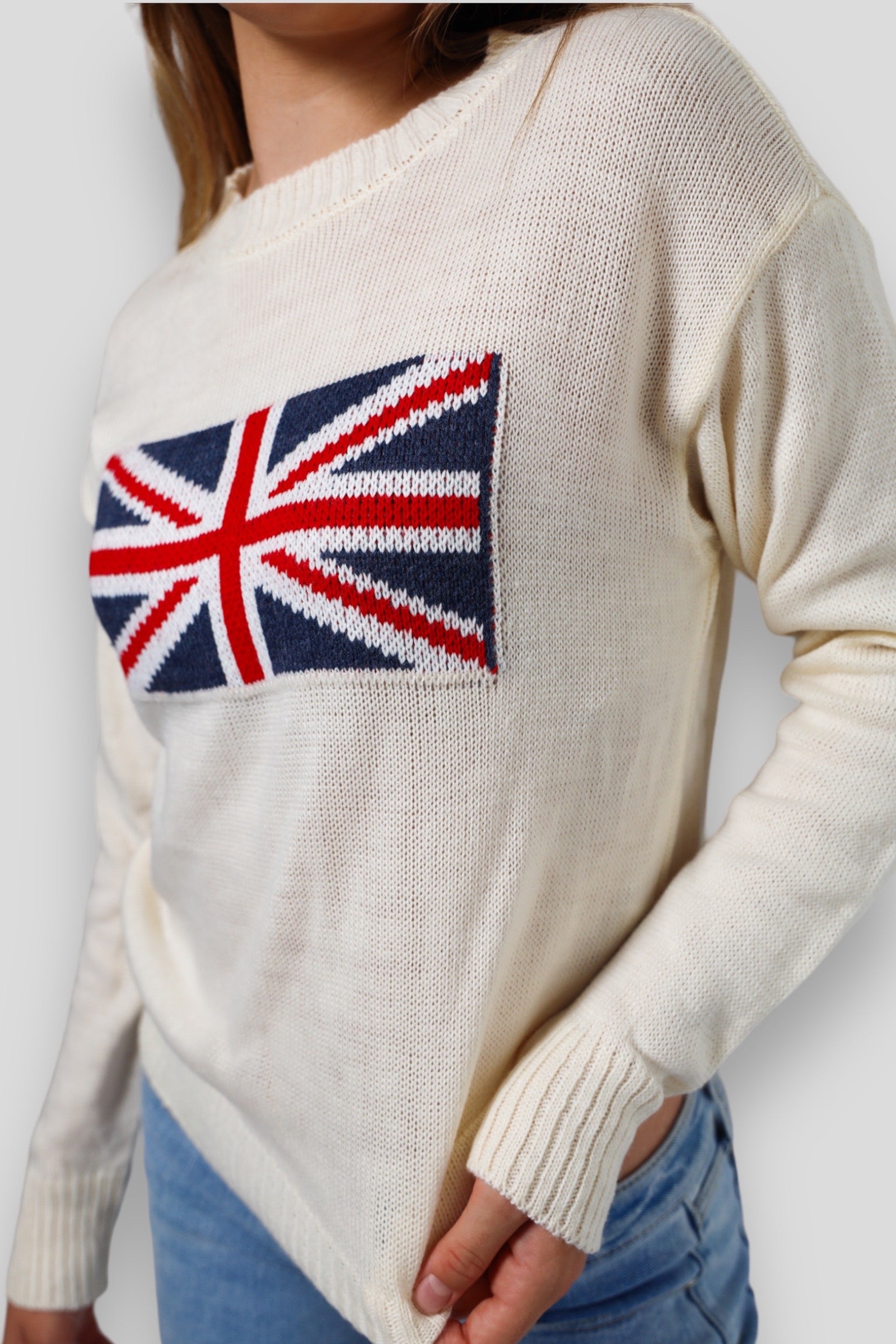 "Uk flag" sweater white