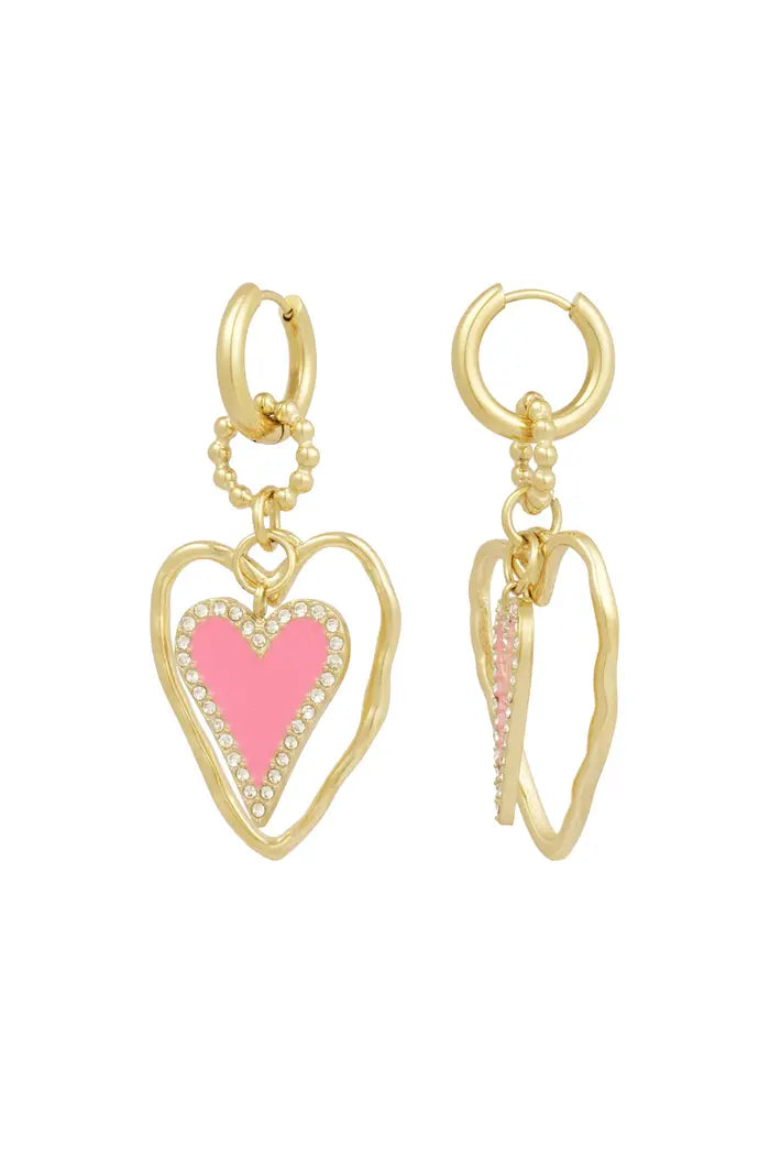 "Pink heart" earrings