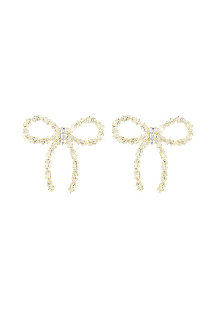 "Glitter bow" earrings gold