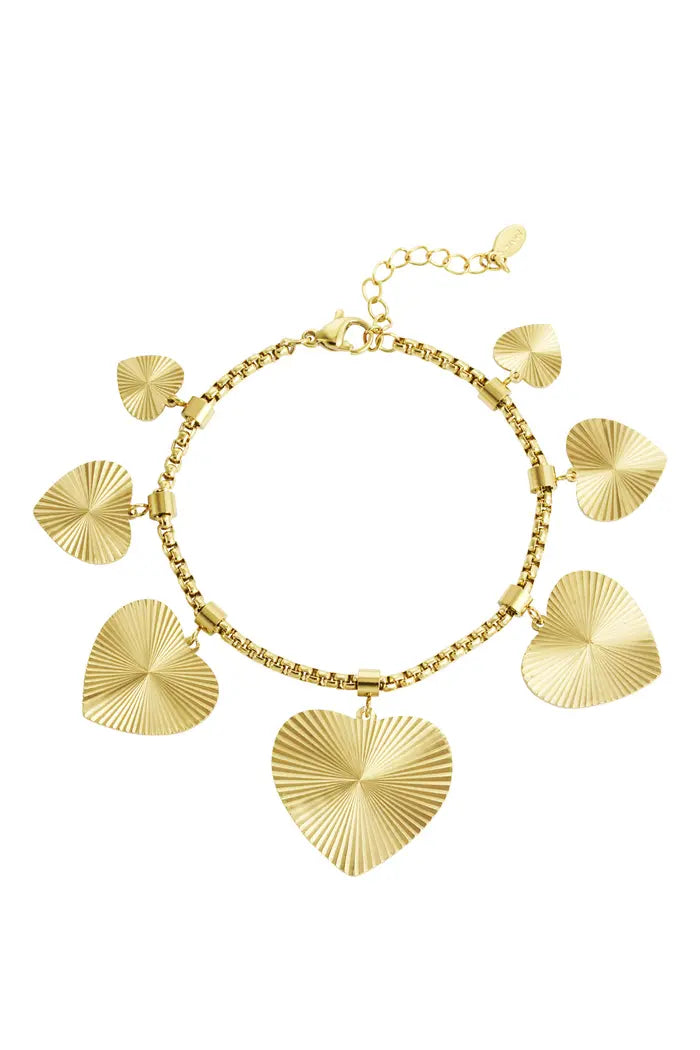 "Big hearts" bracelet gold