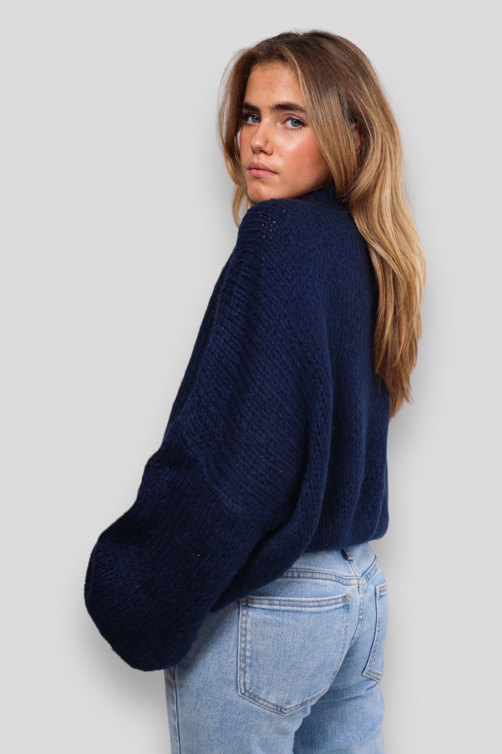 „Keep me warm“ Pullover Marineblau