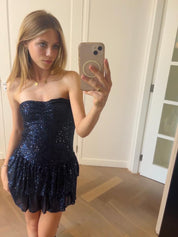 "Night out glitter" dress navy