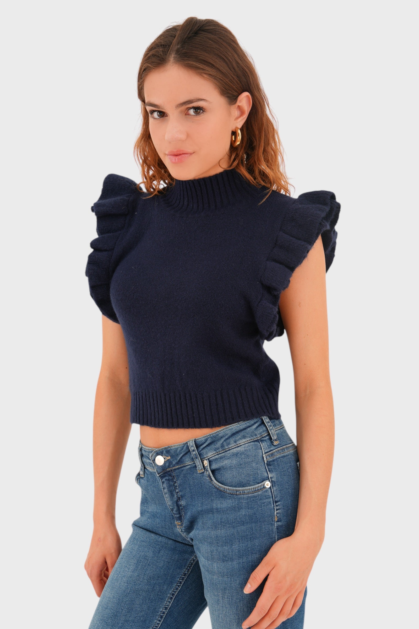 "Feline" top navy