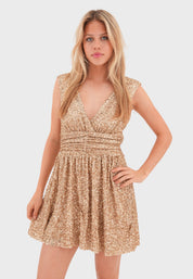 "New York" dress gold