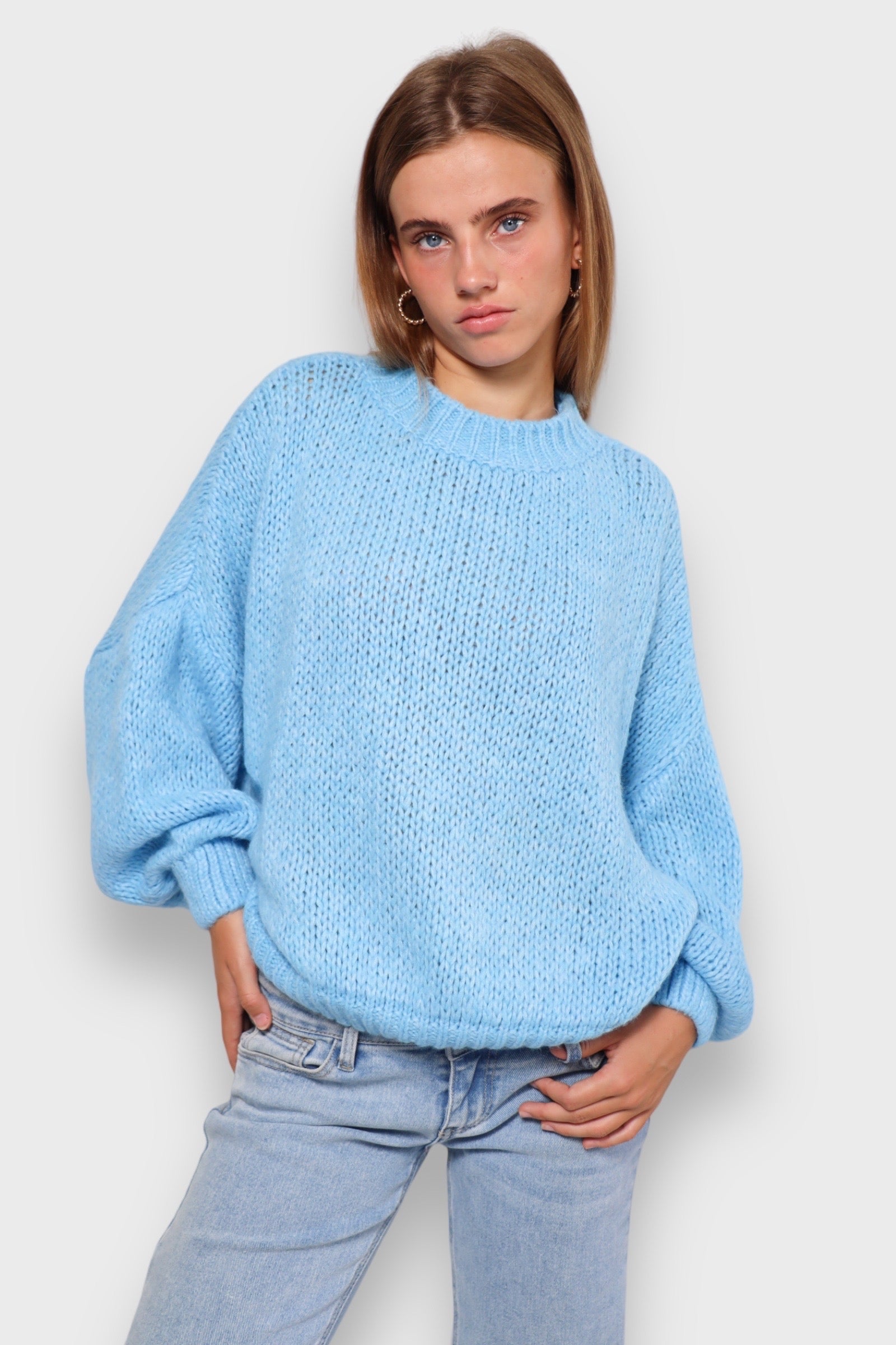 Pullover „Keep me warm“ blau