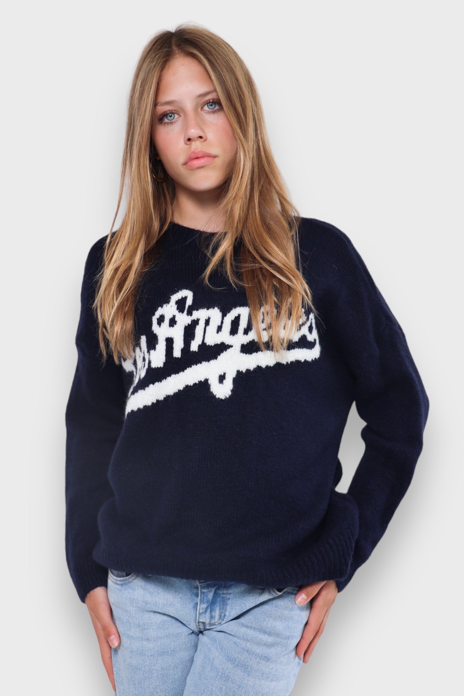 "LA" sweater navy