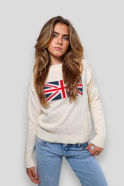 "Uk flag" sweater white