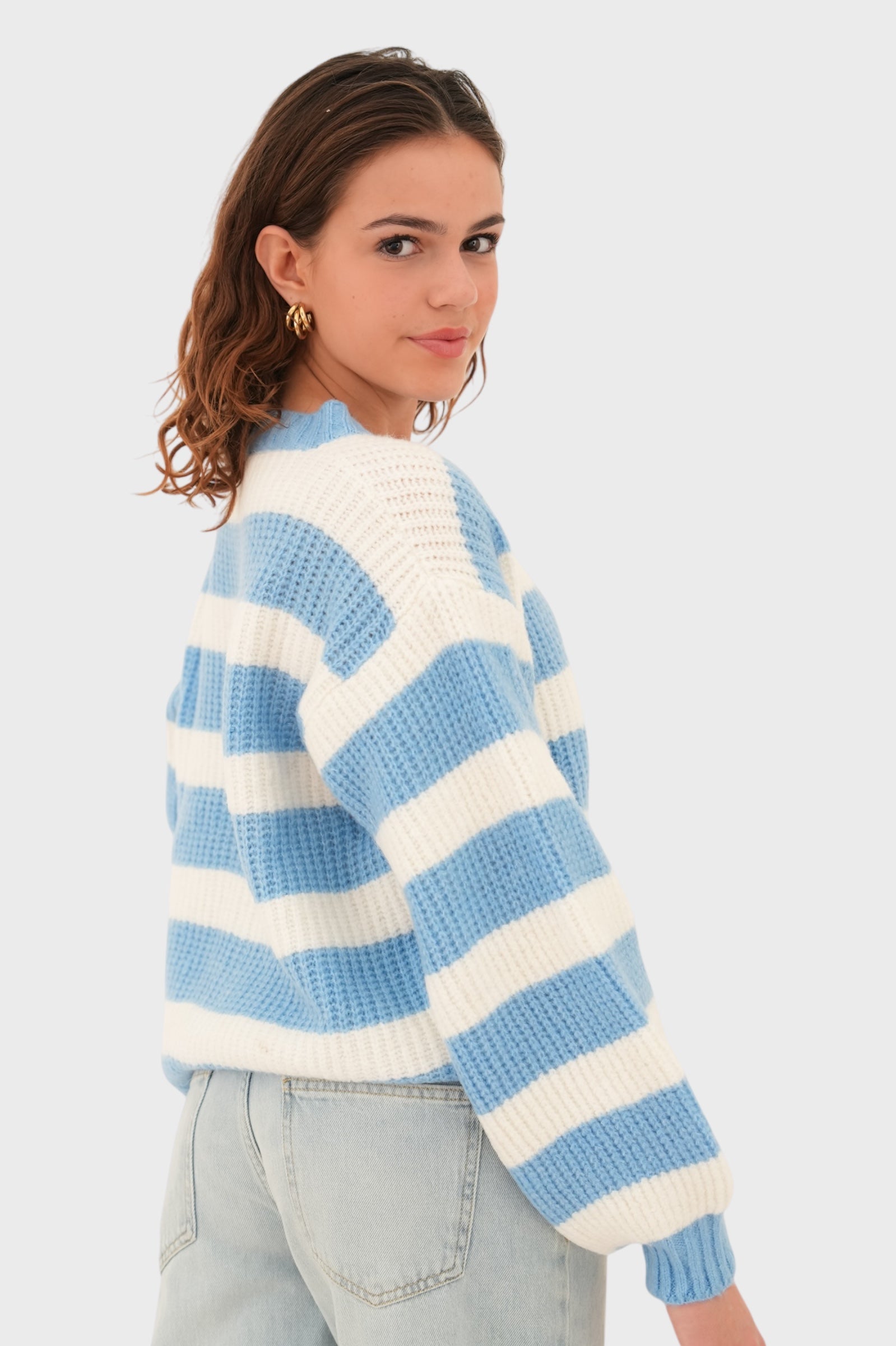 "Darling" cardigan striped blue