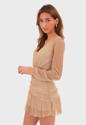 "Night fever" dress gold