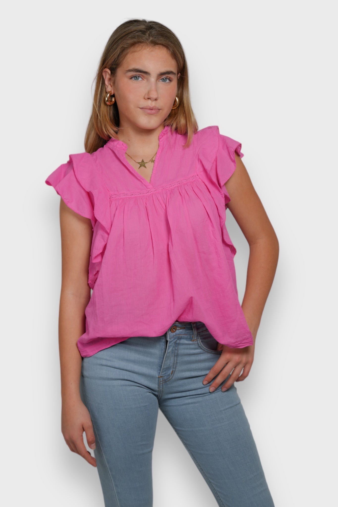 "Flora" blouse pink