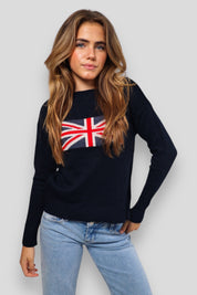 Pullover mit „UK-Flagge“ in Marineblau