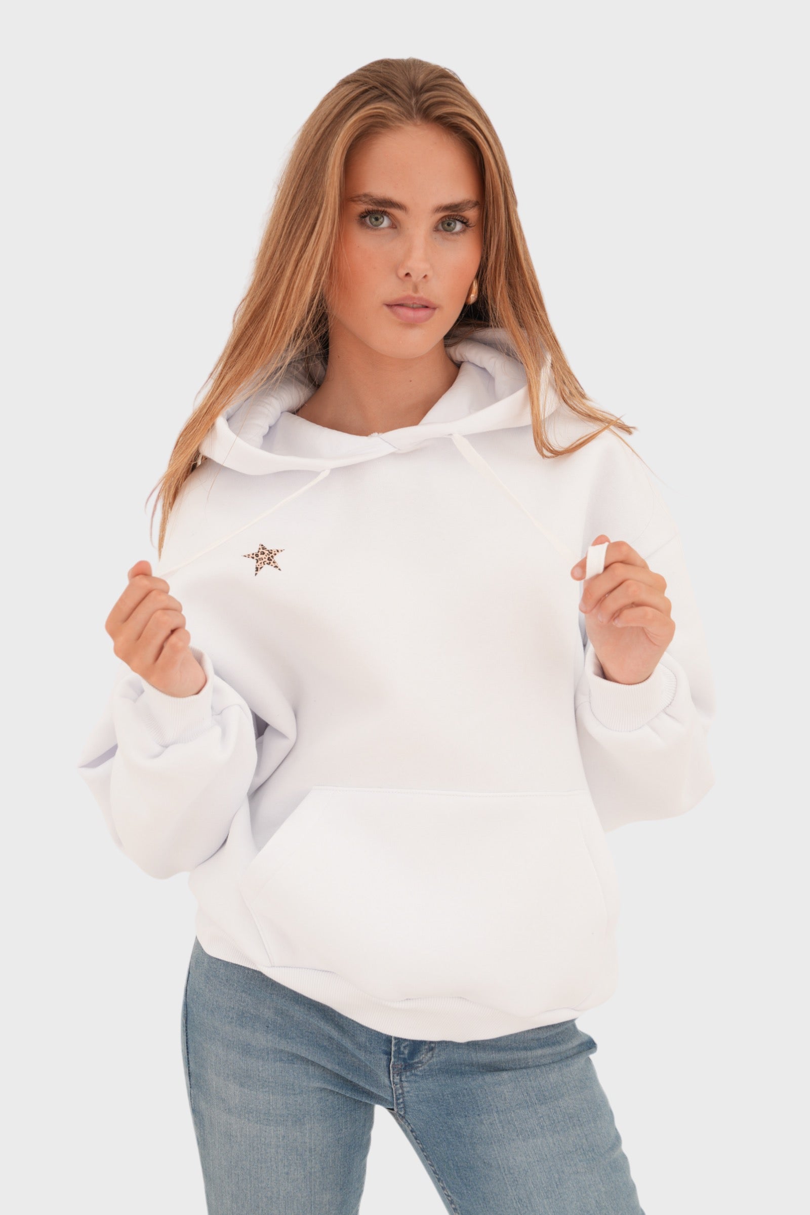 "Panther star" hoodie white