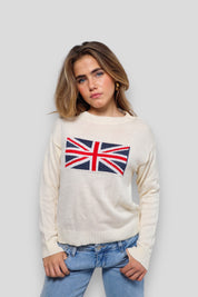 "Uk flag" sweater white