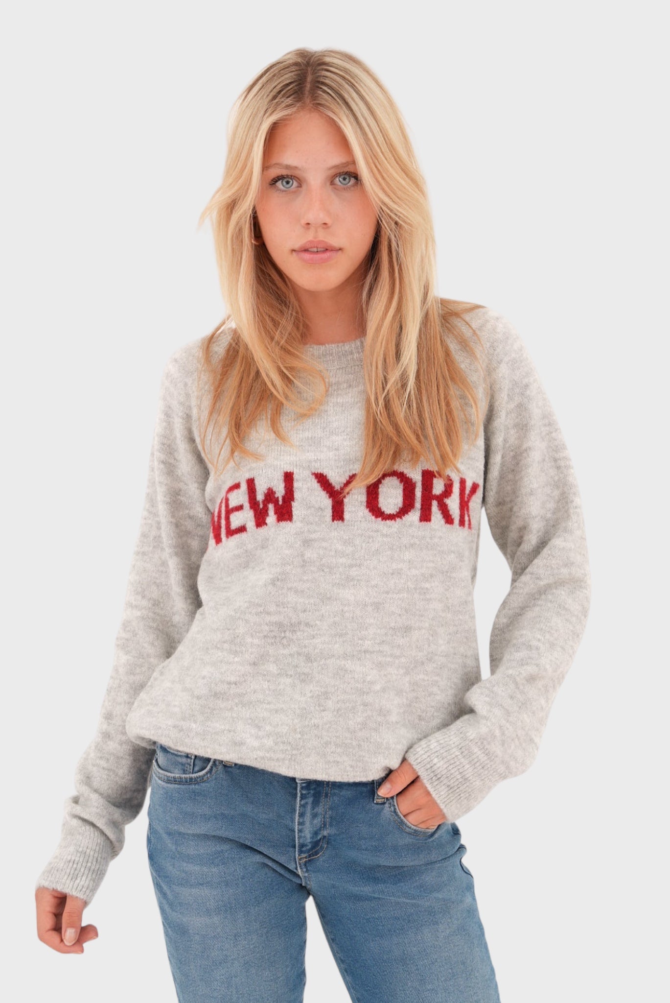 "New York" sweater grey