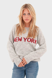 "New York" sweater grey