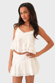 "Belle" top white