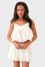 "Belle" top white