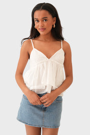 "Bella" top white