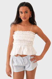 "June" top white