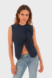 "Elle" top navy