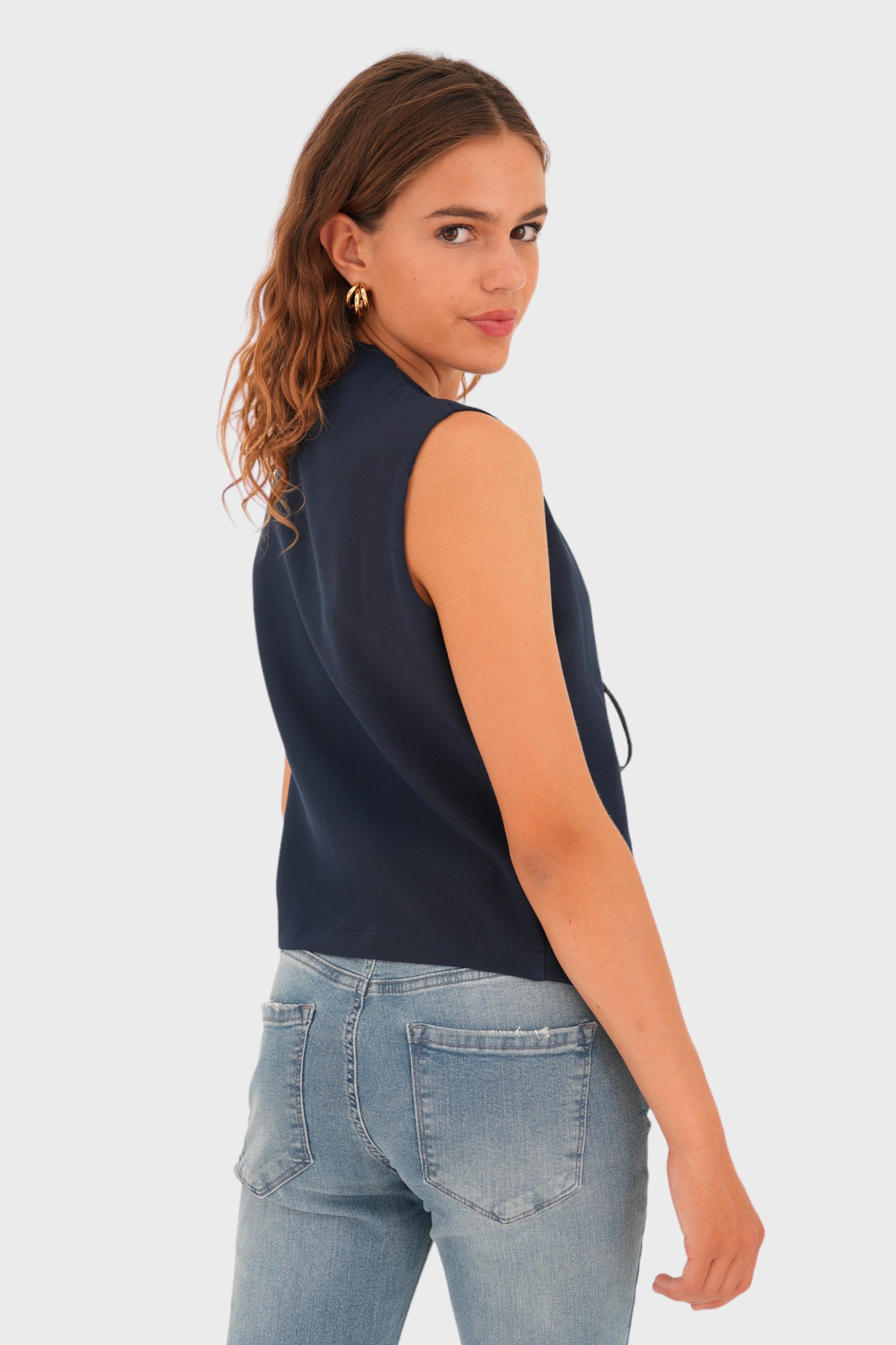 "Elle" top navy