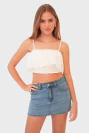 "Lily" top white