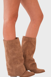 "Suede" boots taupe