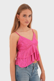 "Metallic" top pink