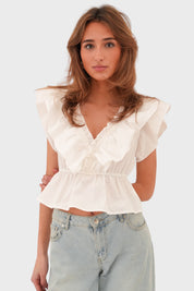 "June" blouse white