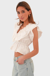 "June" blouse white