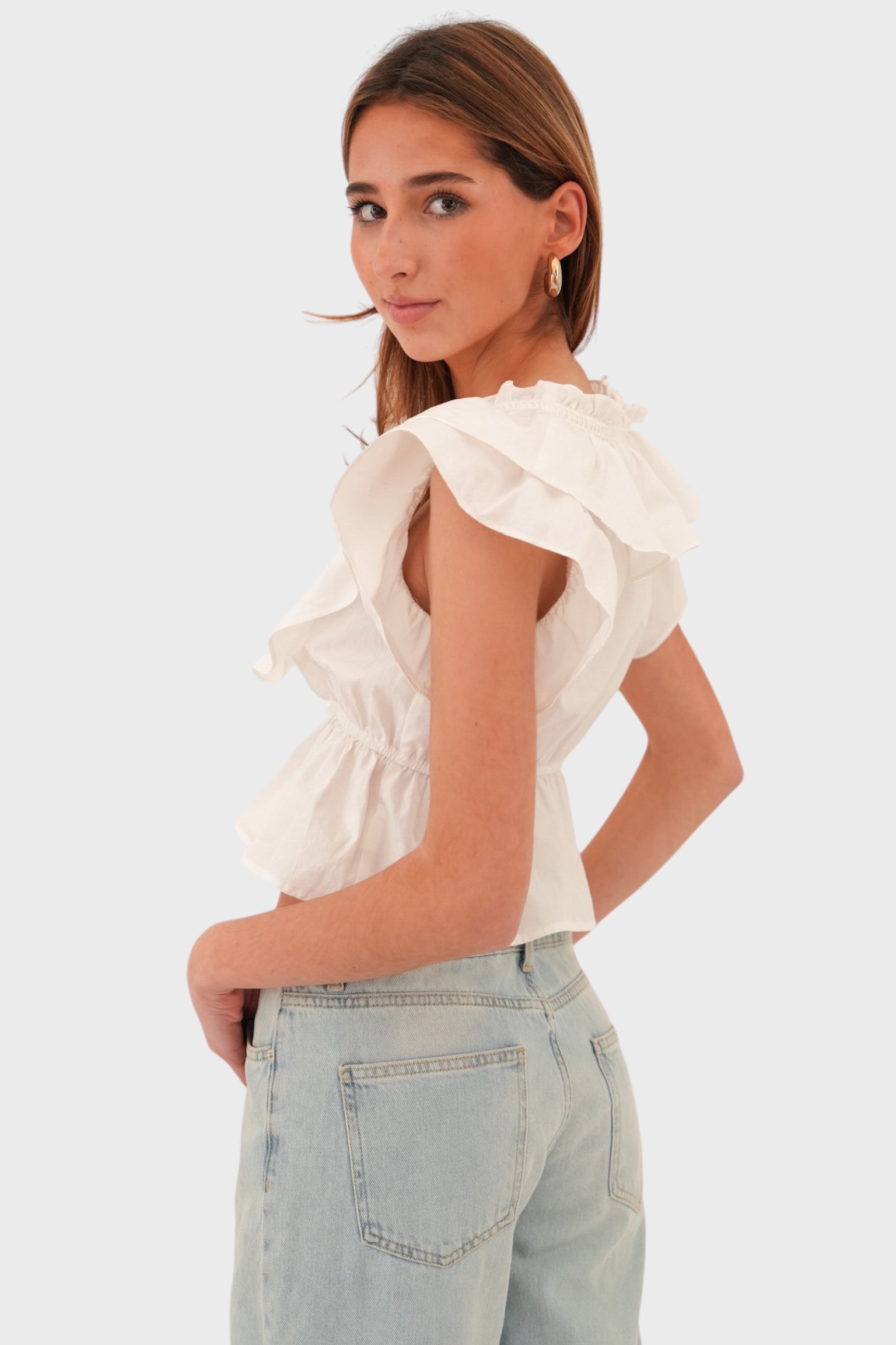 "June" blouse white