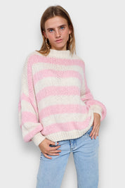 "Striped" sweater baby pink