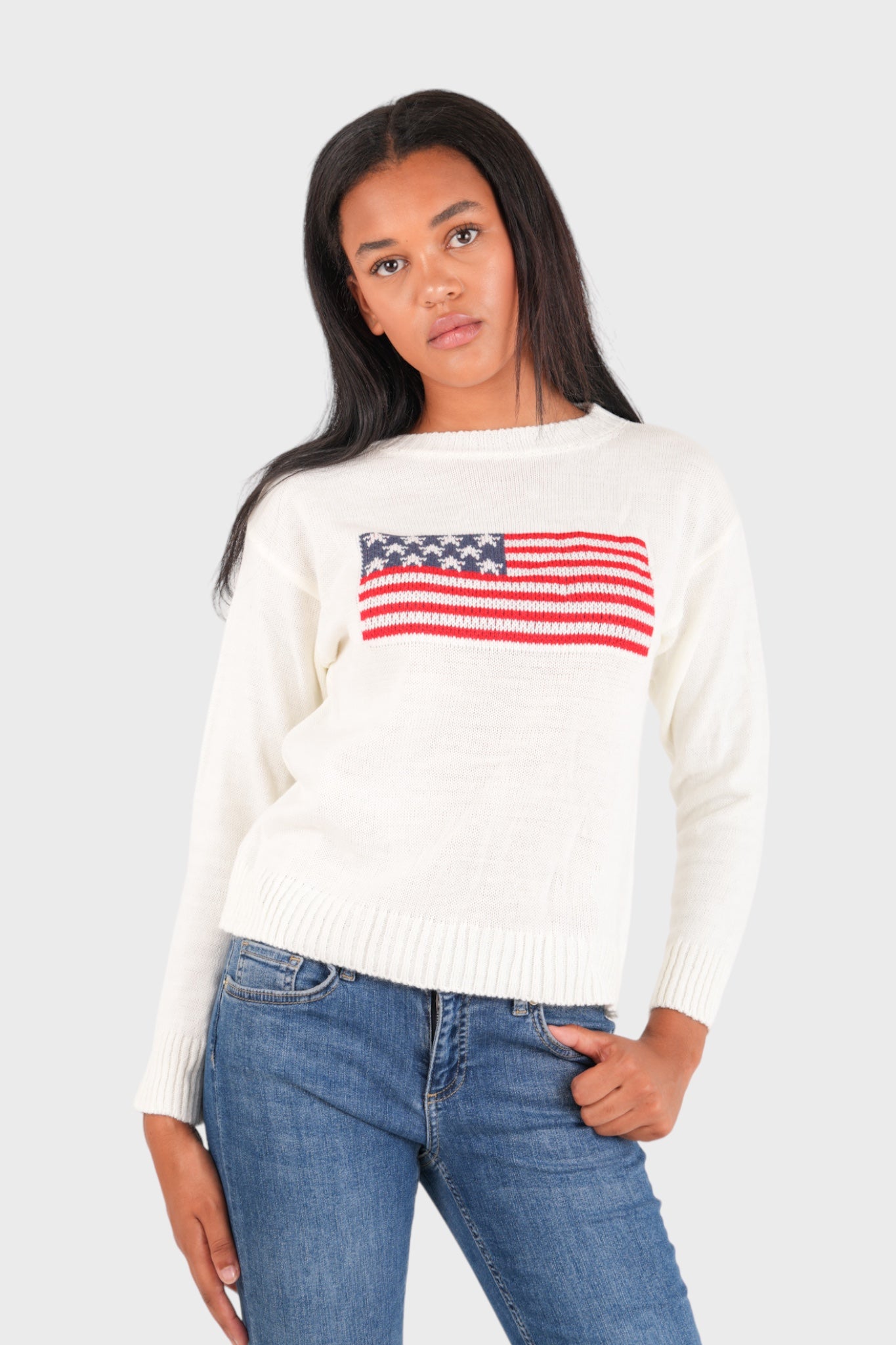 "Flag" sweater white