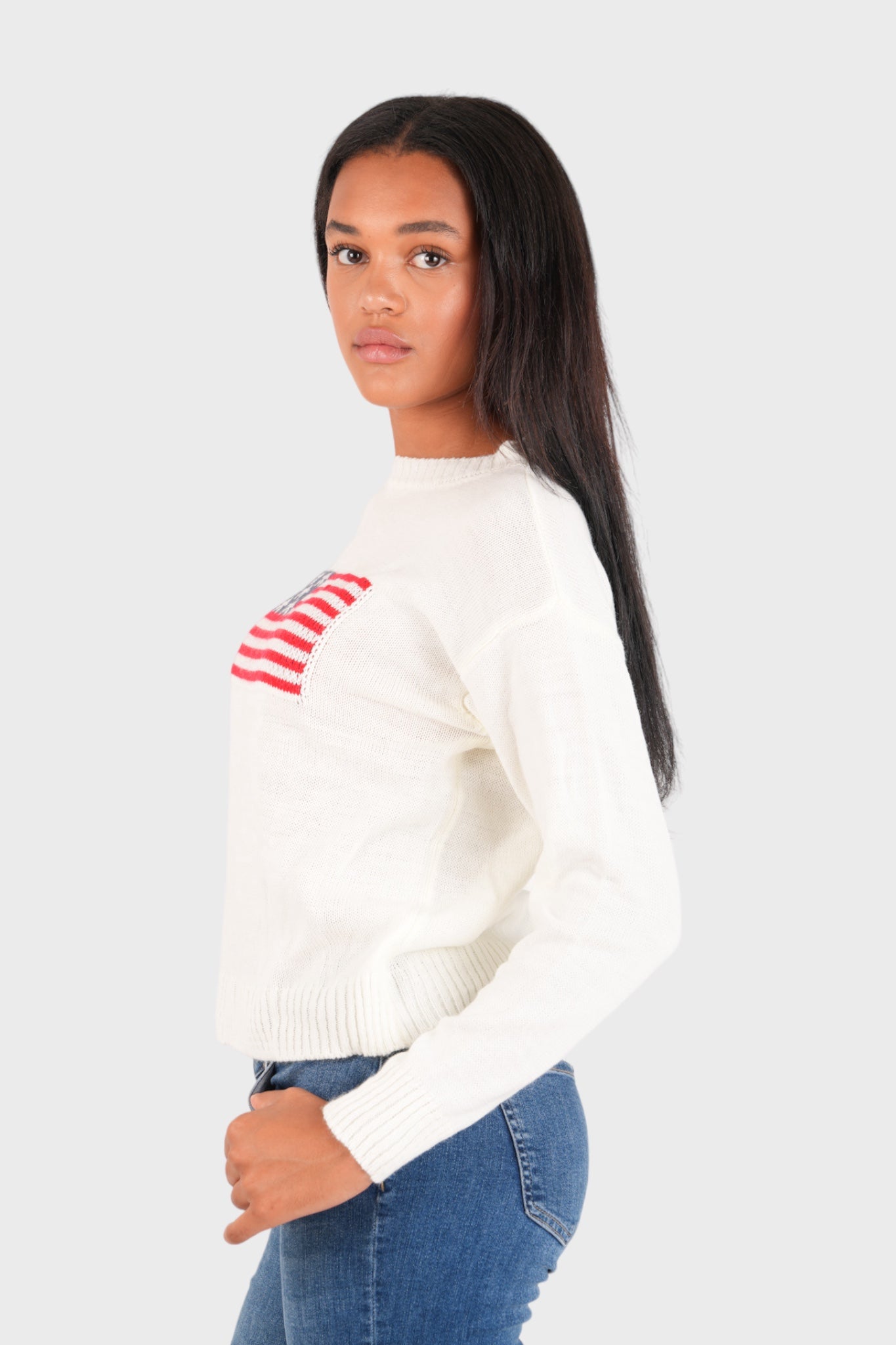 "Flag" sweater white