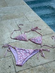 "Bloom" tied bikini bottom pink