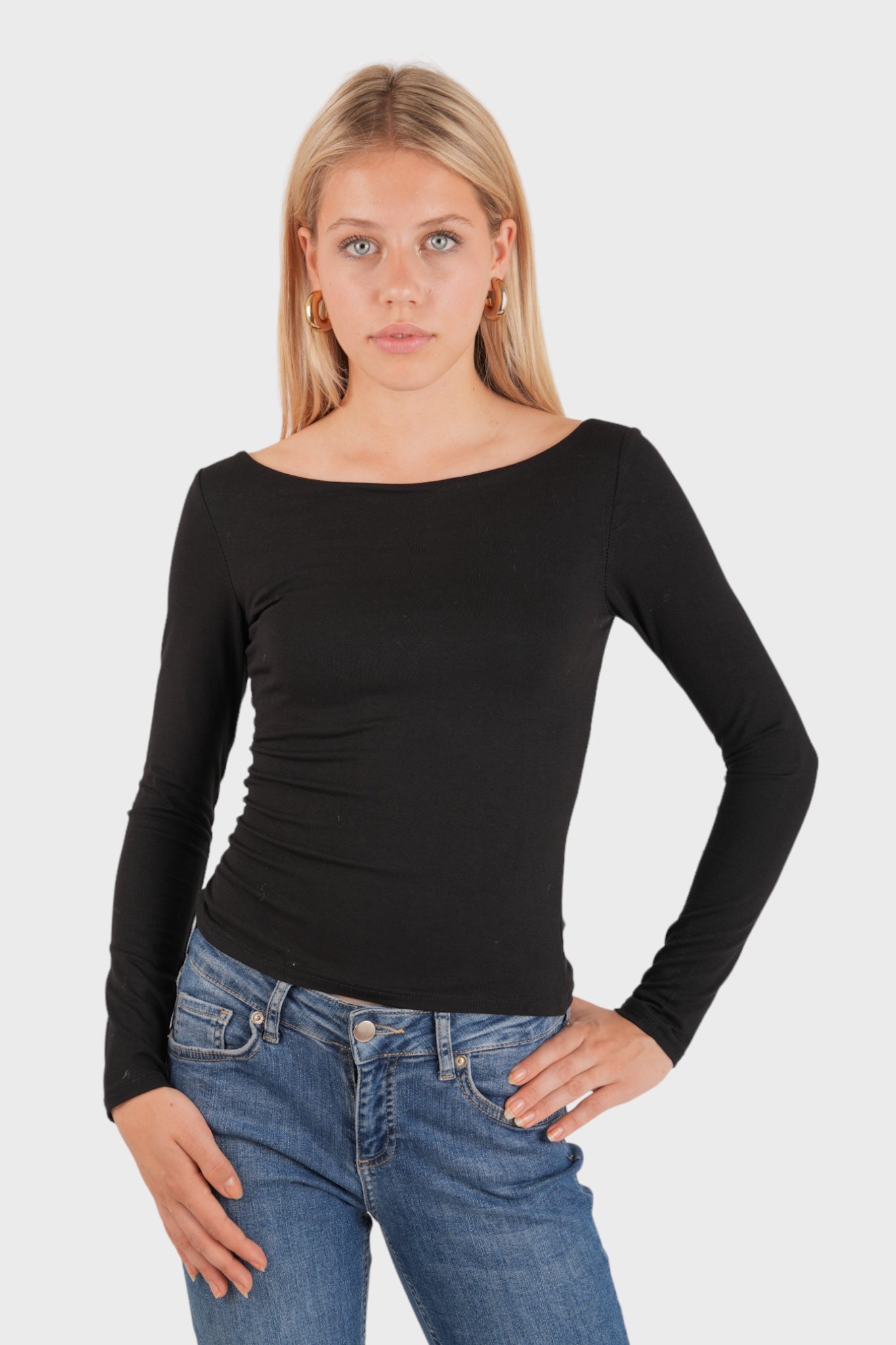 "Joy" top black